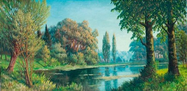 Etang En Ete Oil Painting by Petr Ivanovich Lvov