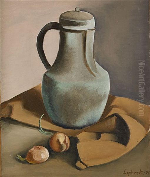 Stilleben Med Krus Oil Painting by Bertil Lybeck