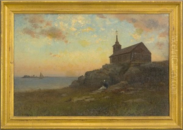 Gosport Church, Isles Of Shoals Oil Painting by Joseph Lyman