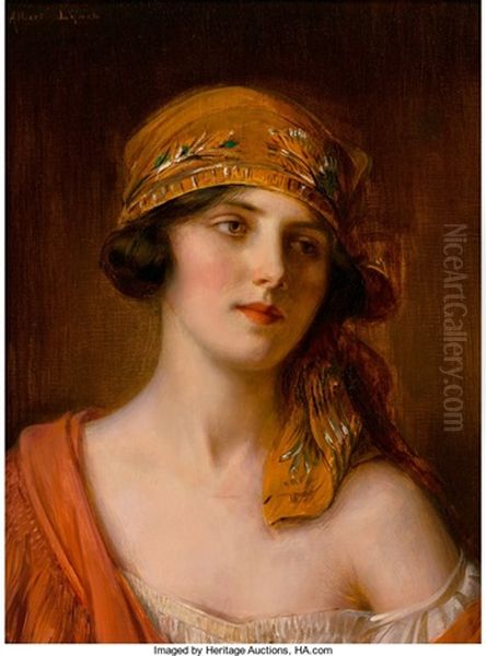 A Fashionable Beauty Oil Painting by Albert Lynch