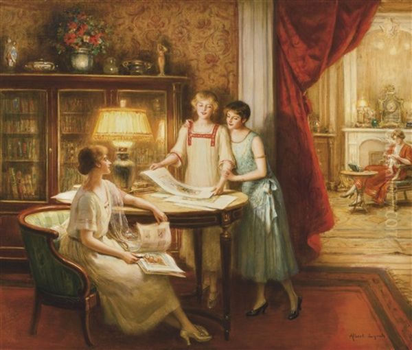 The Print Connoisseurs Oil Painting by Albert Lynch