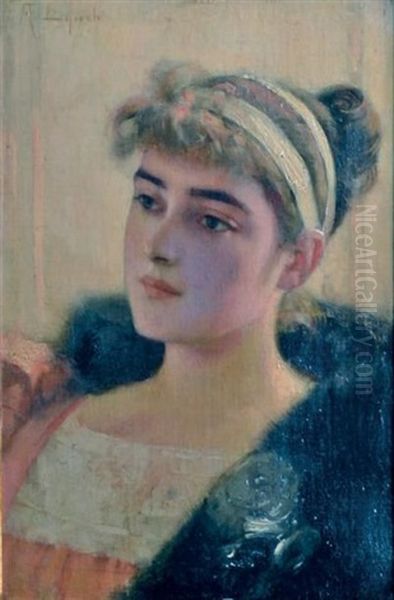 Jeune Femme Reveuse Oil Painting by Albert Lynch