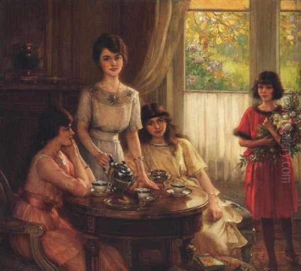 Tea-time Oil Painting by Albert Lynch