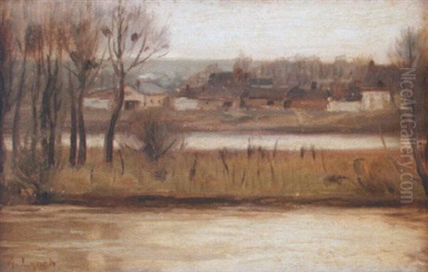 Maisons En Bord De Riviere Oil Painting by Albert Lynch