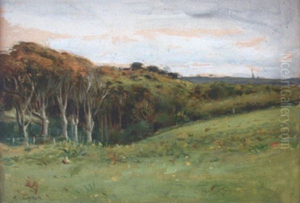 Prairie Et Arbres by Albert Lynch