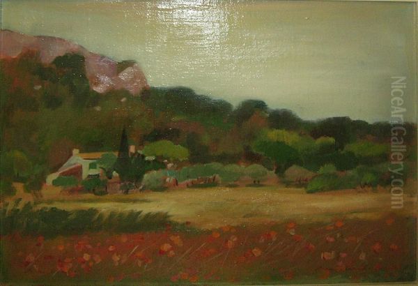 Landschap Met Dorp Oil Painting by Devos Berenice