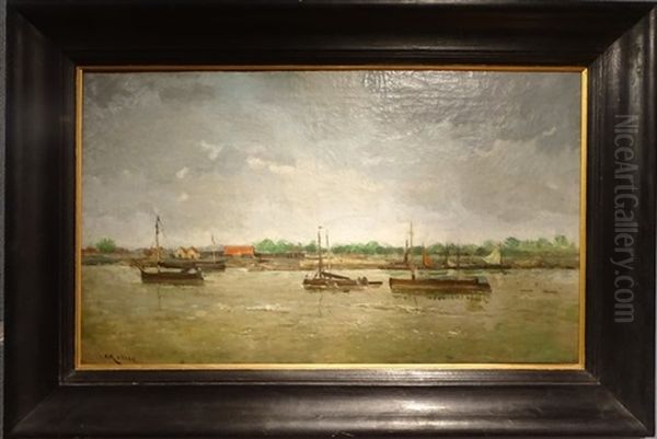 Marine Oil Painting by Amedee (Ernest) Lynen