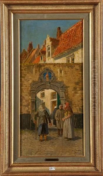 Entree De L'hopital De Bruxelles Oil Painting by Amedee (Ernest) Lynen