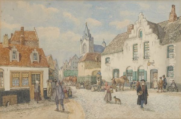 La Grand'rue Oil Painting by Amedee (Ernest) Lynen