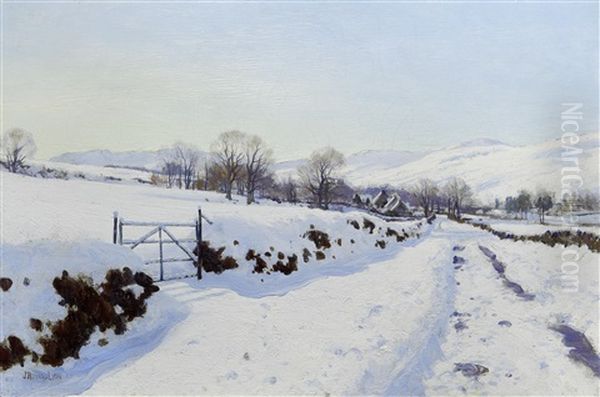 Winter Time Oil Painting by John Howard Lyon