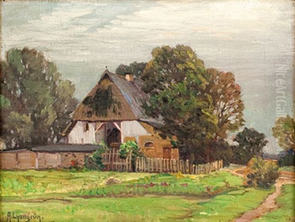 Gehoft Auf Dem Dars Oil Painting by Arnold Lyongrun