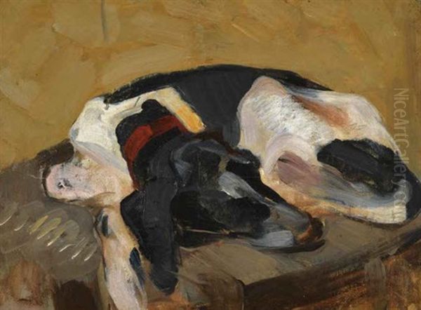 Sleeping Dog Oil Painting by Nicolas Lytras