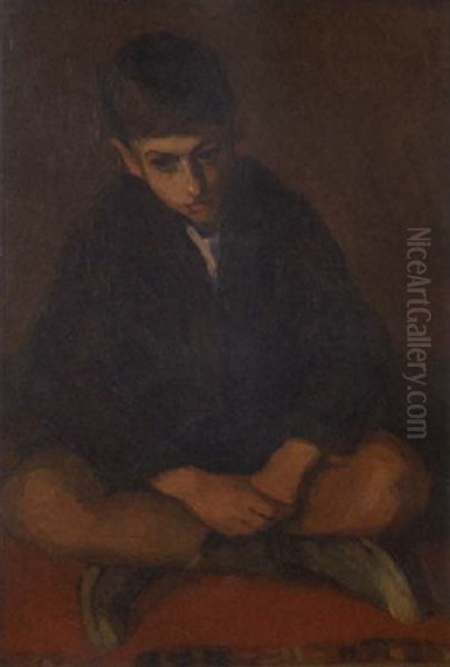 Seated Boy Oil Painting by Nicolas Lytras