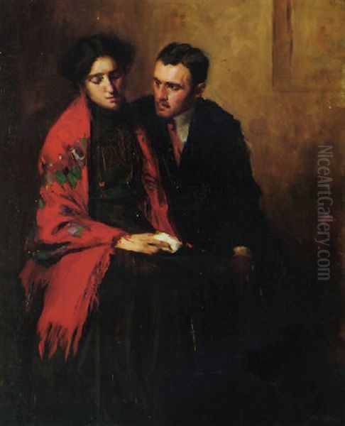 The Artist And His Wife Oil Painting by Nicolas Lytras