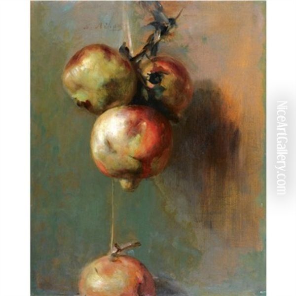 Pomegranates Oil Painting by Nikiforos (Nicephore) Lytras