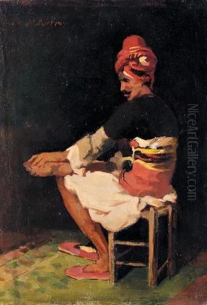 The Zeybek Oil Painting by Nikiforos (Nicephore) Lytras