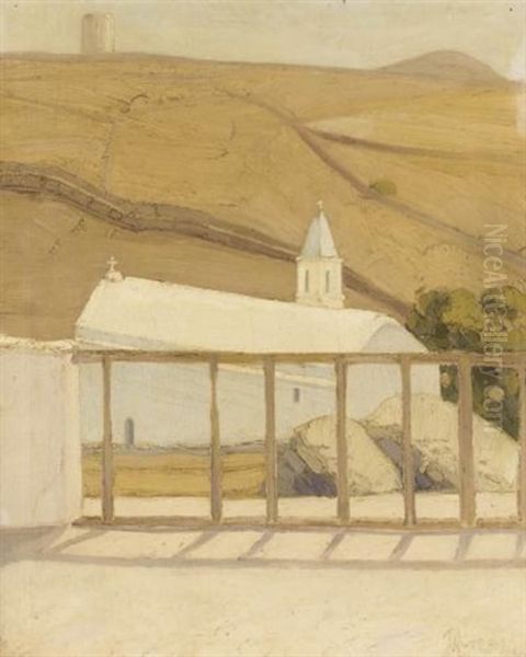 A Church On Tinos Oil Painting by Pericles Lytras