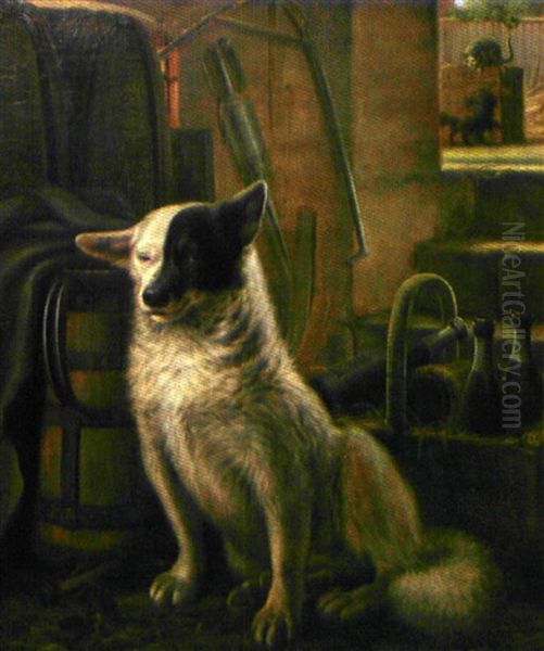 Chiens Et Chats Oil Painting by Niels Aagaard Lytzen