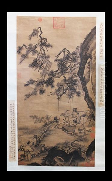 Chinese Figures And Landscape Oil Painting by  Ma Yuan