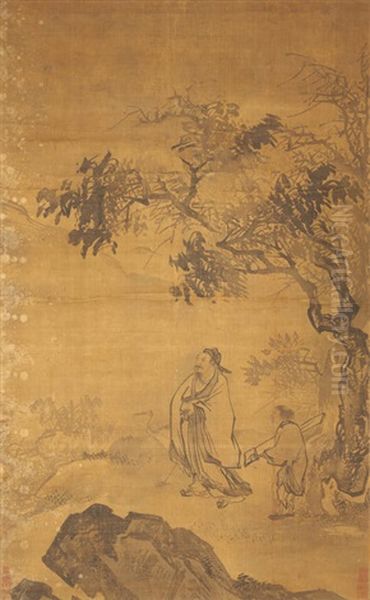 Landscape With Figures Oil Painting by  Ma Yuan