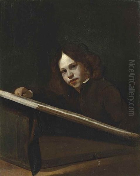 A Young Artist At His Drawing Board Oil Painting by Jan Maas the Elder