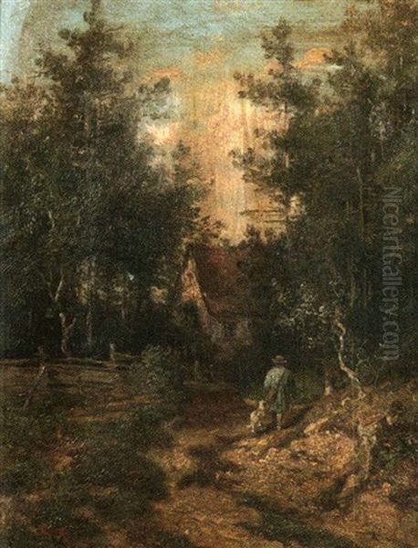 Heer Und Hund Auf Dem Heimweg Oil Painting by Johann Lorenz Maas