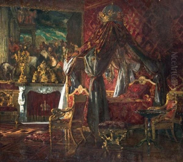 Vue D'une Chambre D'apparat Au Palazzo Reale De Turin Oil Painting by Alexander Henri Robert Van Maasdijk