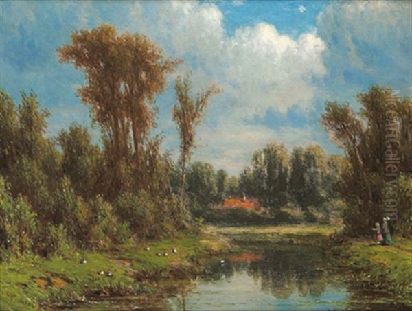 Kleine Landschaft Mit Spaziergangern Oil Painting by Jacob Jan van der Maaten