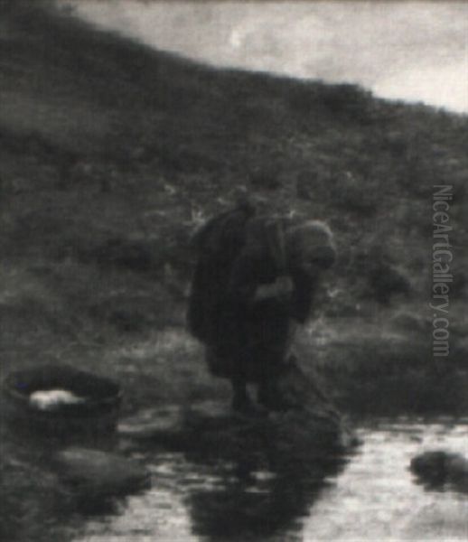 Washing Day Oil Painting by Hamilton Macallum