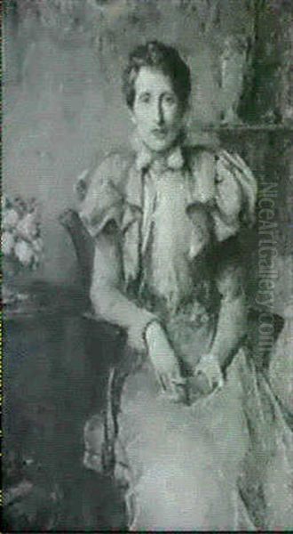 Portrait Of Mrs. Evered, Nee Ormerod Oil Painting by Robert Walker Macbeth