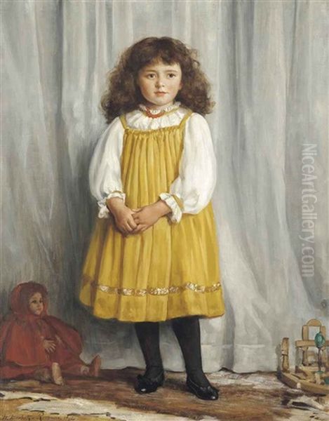 The Yellow Pinafore Oil Painting by Henry Macbeth-Raeburn