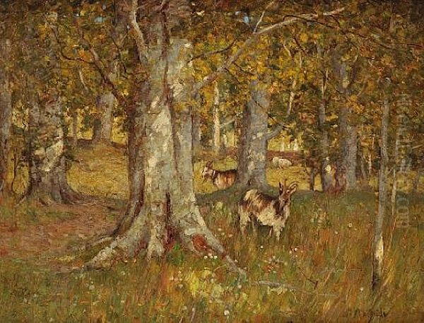 In The Woods (+ Another; 2 Works) Oil Painting by William Macbride