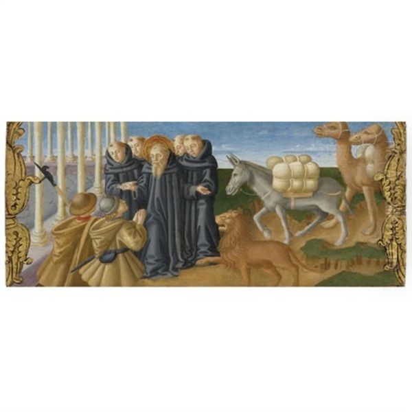 Saint Jerome And The Donkey Oil Painting by  Macchiavelli (Zenobio di Jacopo)