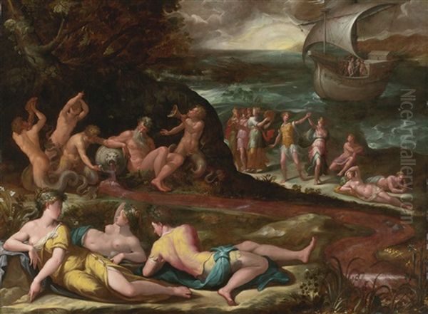 The Bacchanal Of The Andrians Oil Painting by Girolamo Macchietti