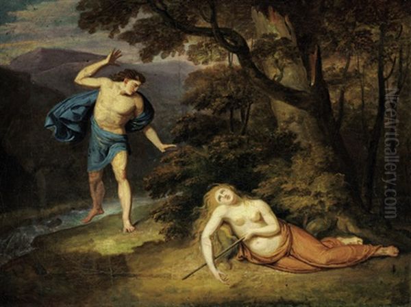 Cephalus Und Procris Oil Painting by Alexander Macco