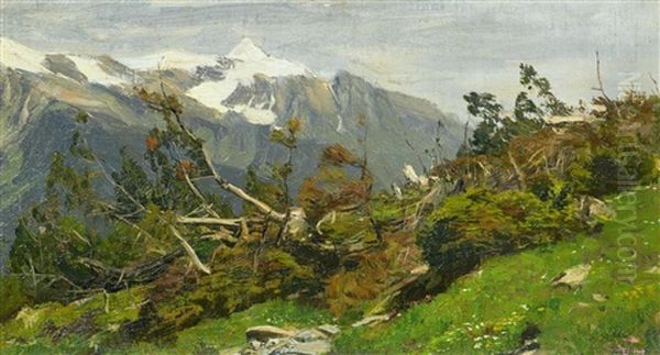 Studie Einer Berglandschaft Oil Painting by Georg Macco