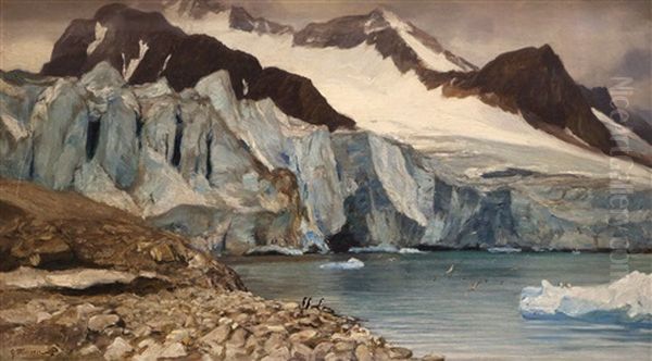 Magdalenenbai Auf Spitzbergen Oil Painting by Georg Macco