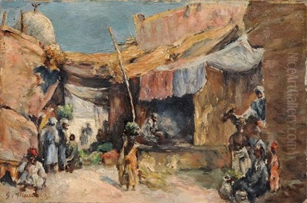 Belebte Strasenszene In Einer Orientalischen Stadt Oil Painting by Georg Macco