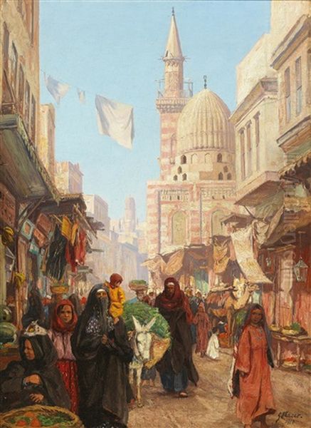 Oriental Scene Oil Painting by Georg Macco