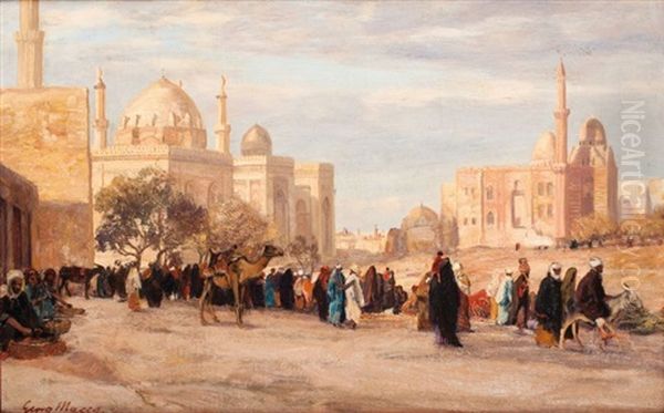 Tombeaux Des Califes Au Caire Oil Painting by Georg Macco