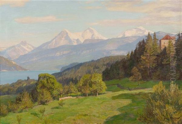 Lake Thun Oil Painting by Georg Macco