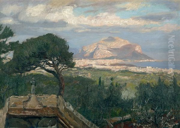 Ansicht Von Palermo Mit Dem Monte Pellegrino Oil Painting by Georg Macco