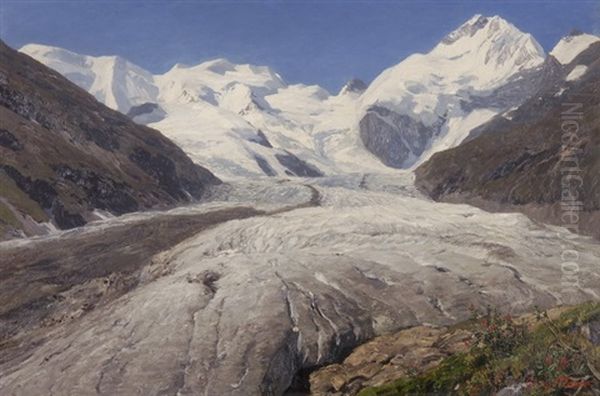 Morteratschgletscher Oil Painting by Georg Macco