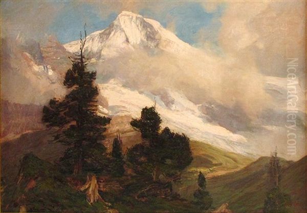 Im Berner Oberland. Blick Auf Das Jungfraumassiv Mit Scheideck Oil Painting by Georg Macco