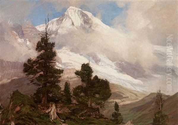 Im Berner Oberland. Blick Auf Das Matterhorn Mit Scheideck Oil Painting by Georg Macco