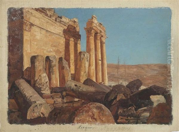 Tempelruinen In Luxor Oil Painting by Georg Macco