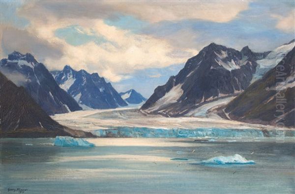 Magdalenenbay, Spitzbergen (gully-gletscher) Oil Painting by Georg Macco