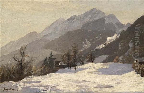 Winterlandschaft Im Gebirge Oil Painting by Georg Macco