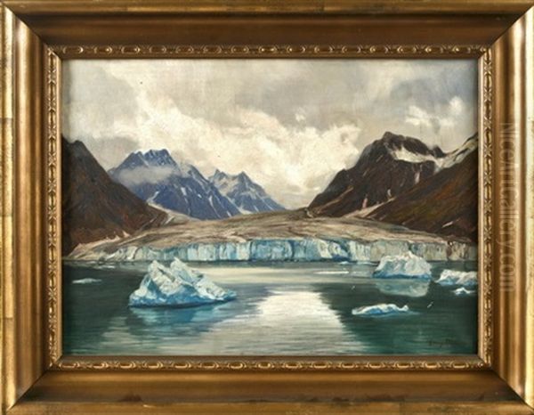 Norwegische Landschaft, Gullygletscher In Magdalenenbay Bei Spitzbergen Oil Painting by Georg Macco