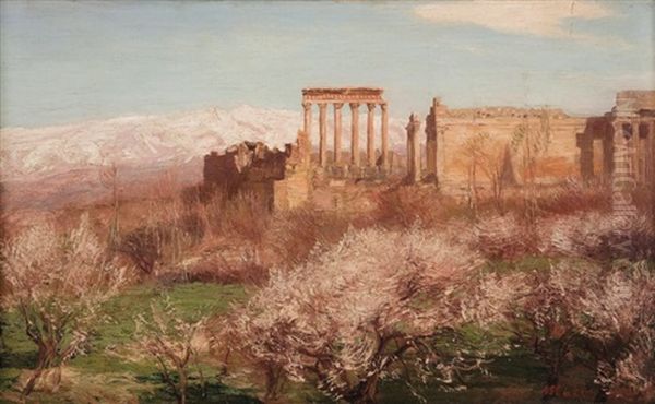 Vue De Baalbeck, Liban Oil Painting by Georg Macco